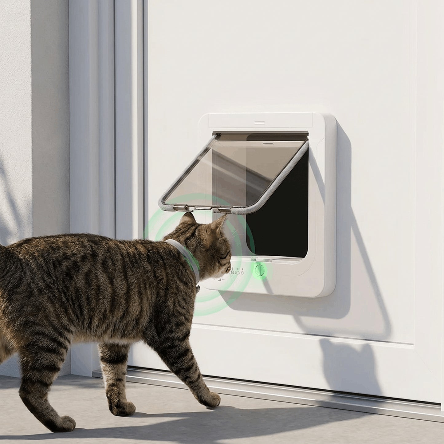 Chatière électronique CatPass Secure 2.0 détection collier chat tigré
