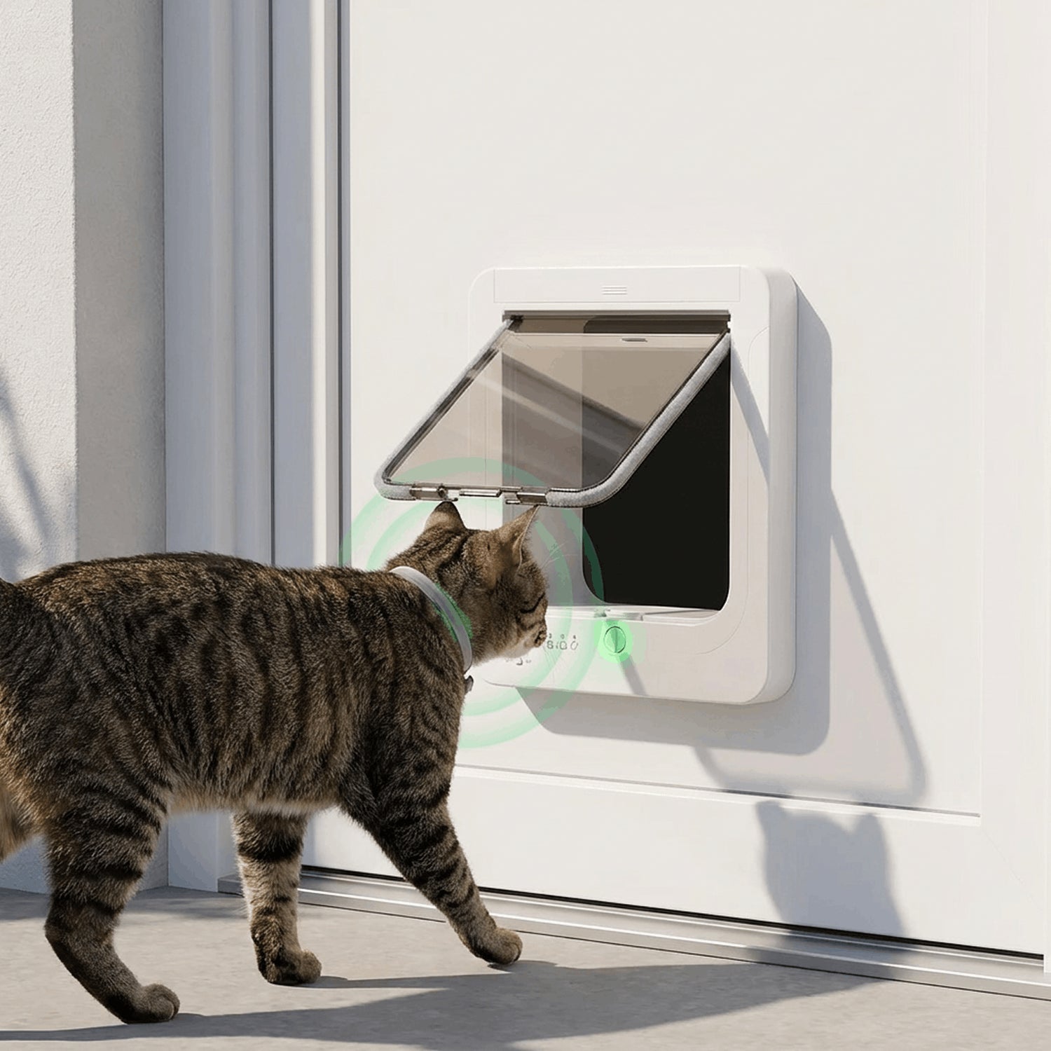 Chatière électronique CatPass Secure 2.0 détection collier chat tigré
