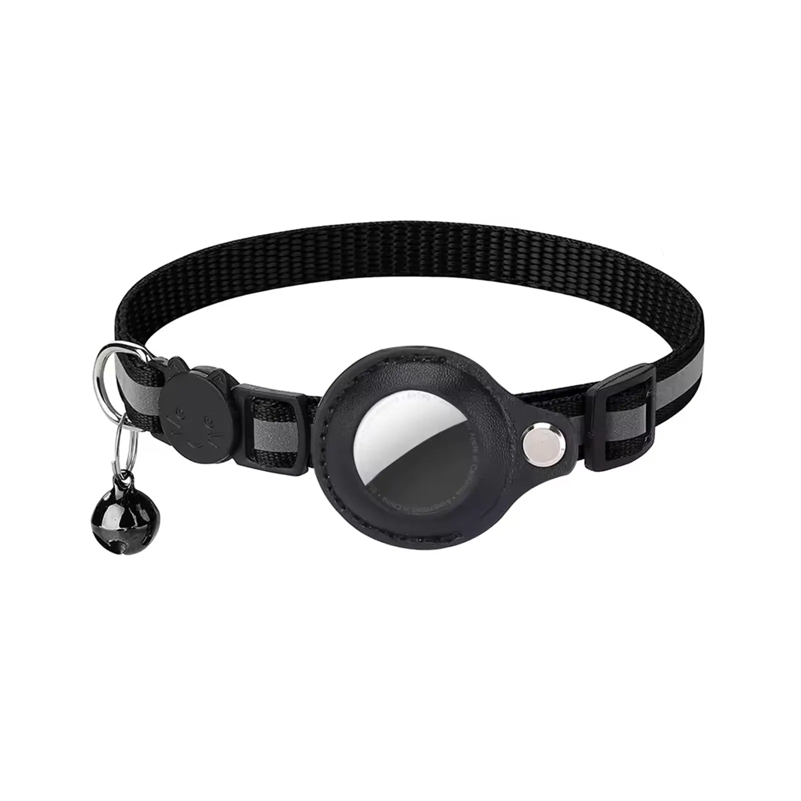 Collier chat avec emplacement AirTag noir compatible CatPass Secure 2.0