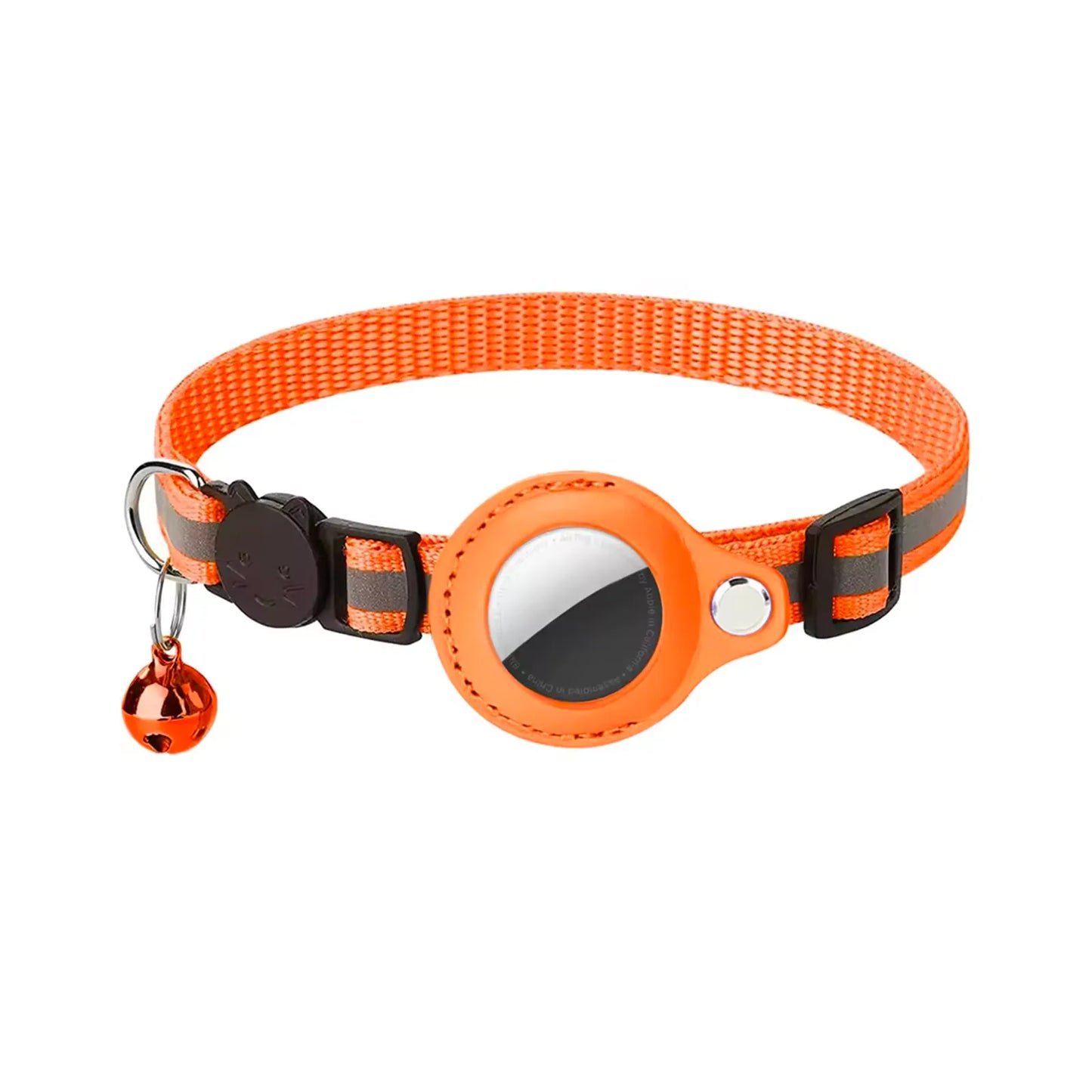 Collier chat avec emplacement AirTag orange compatible CatPass Secure 2.0