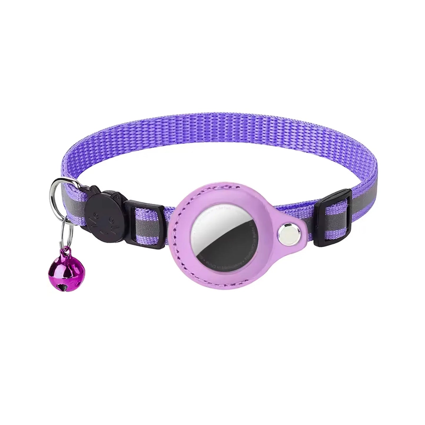 Collier chat avec emplacement AirTag violet compatible CatPass Secure 2.0